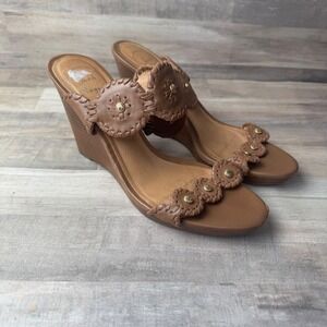 Jack Rogers Women's Size 8 Brown Wedges 3.5"